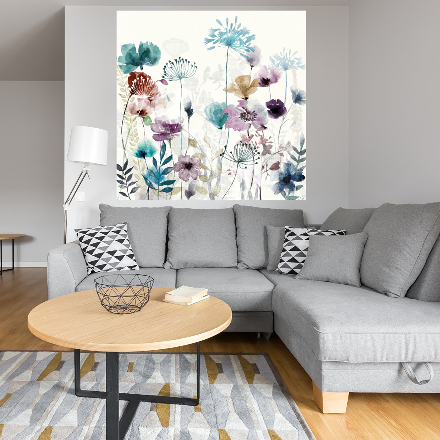 Foto 5 pulgar | Cuadro Decorativo Fine Art TJ 'Frenesí Floral II' de Heather Hayes 82 x82 cm