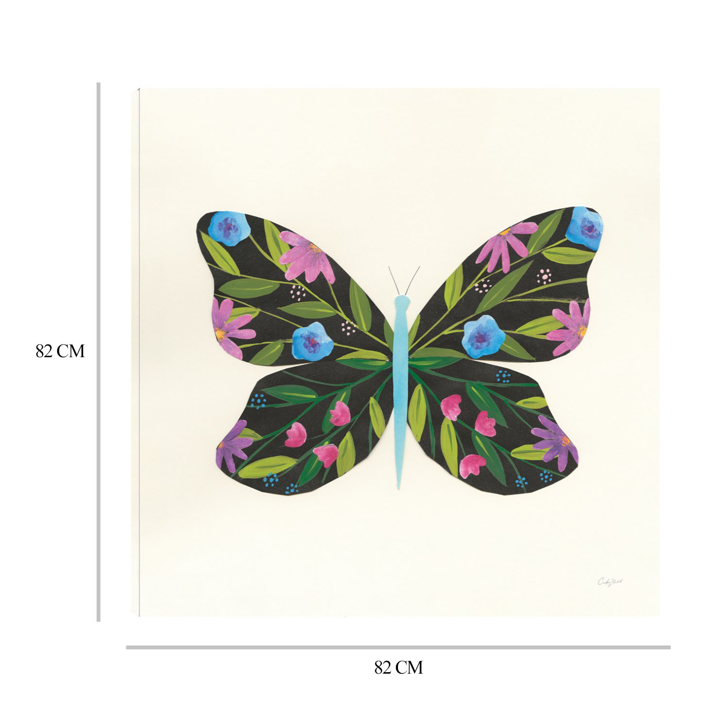 Foto 7 pulgar | Cuadro Decorativo Fine Art TJ 'Jardín de Mariposa III' de Courtney Prahl 82 x82 cm