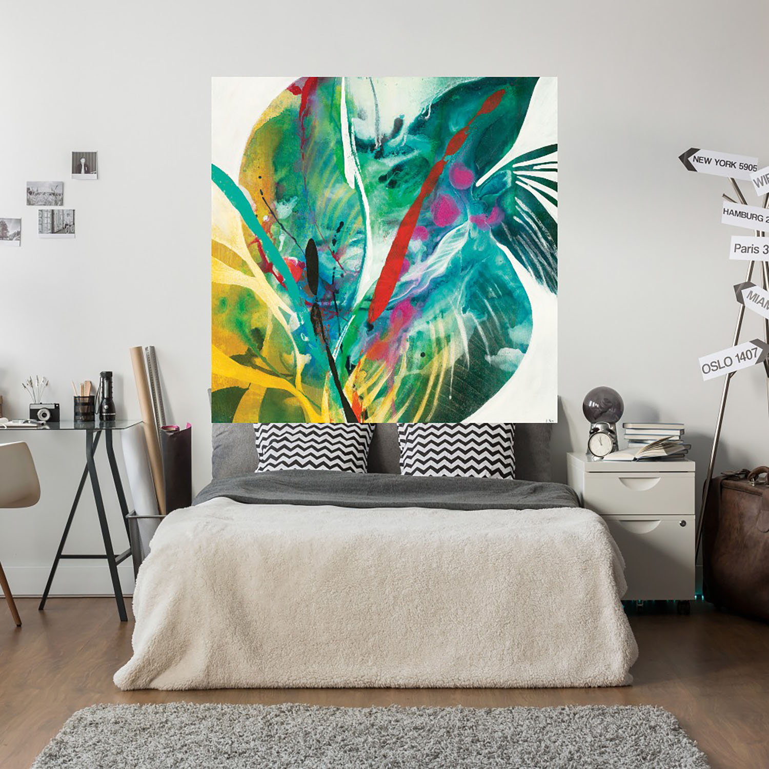 Foto 5 | Cuadro Decorativo - Hojas De Palma - Fine Art Tj - K. Nari  - Arte Moderno - Impresión En Lienzo