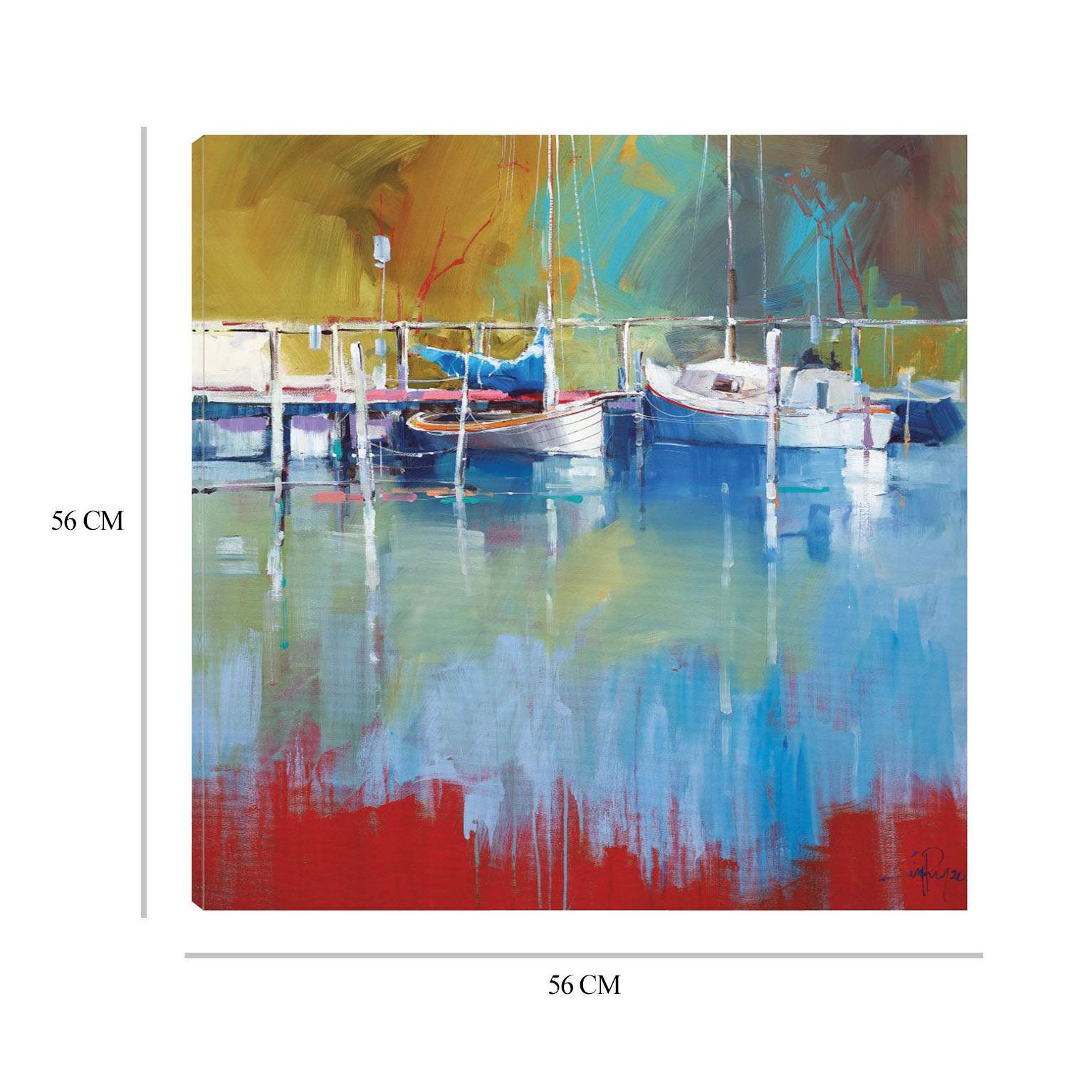 Foto 6 | Cuadro Decorativo Fine Art TJ 'Mástiles en Metung' de Craig Trewin Penny 56 x 56 cm