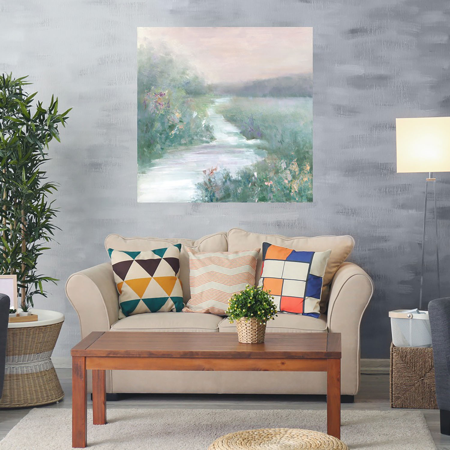 Foto 2 | Cuadro Decorativo Fine Art TJ 'Mañana Brumosa' de Sally Swatland 94 x 94 cm