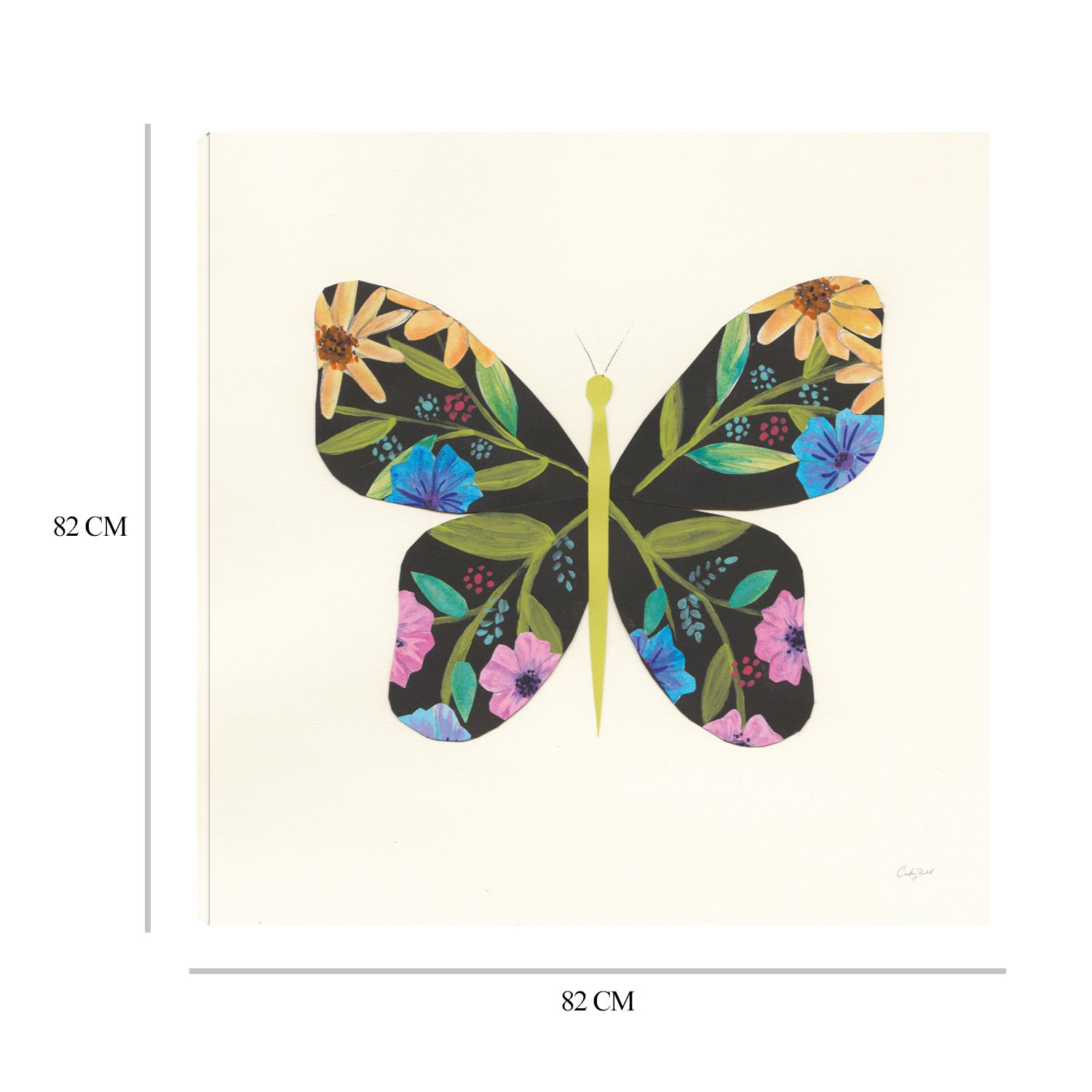 Foto 7 pulgar | Cuadro Decorativo Fine Art TJ 'Jardín de Mariposa I' de Courtney Prahl 82 x82 cm