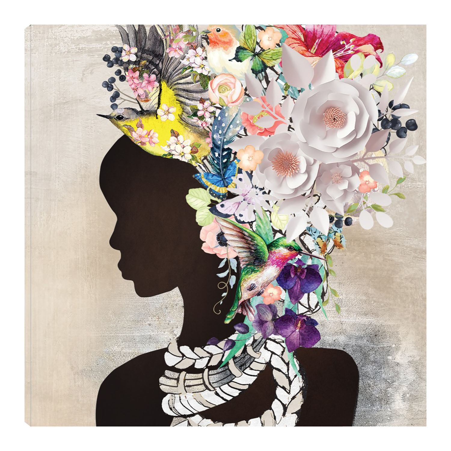 Cuadro Decorativo - Mujer Floral - Nikki Chu  - Arte Moderno - Impresión En Lienzo - Fine Art Tj