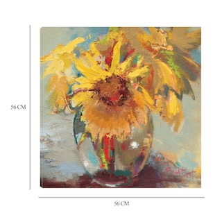 Foto 6 | Cuadro Decorativo - Girasoles En Agua - Beth Forst - Arte Moderno - Impresión En Lienzo - Fine Art Tj