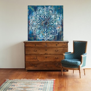 Foto 2 | Cuadro Decorativo - Mandala En Azul Ii - Danhui Nai - Arte Abstracto - Impresión En Lienzo - Fine Art Tj