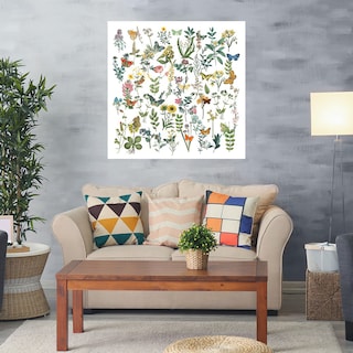 Foto 2 | Cuadro Decorativo - Flores Y Mariposas - Wild Apple Portfolio - Arte Moderno - Impresión En Lienzo - Fine Art Tj