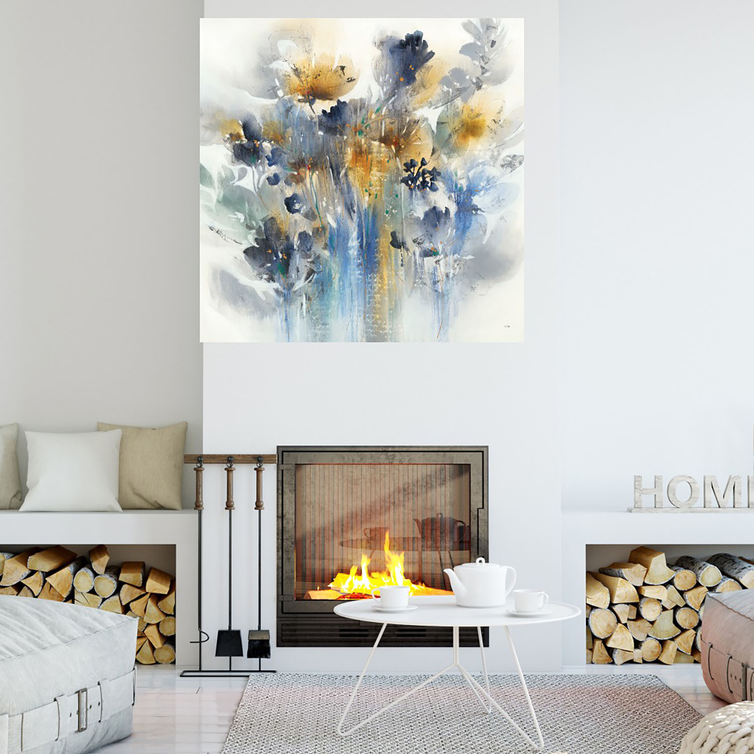 Foto 4 | Cuadro Decorativo - Índigo Botánico - K. Nari  - Arte Moderno - Impresión En Lienzo - Fine Art Tj