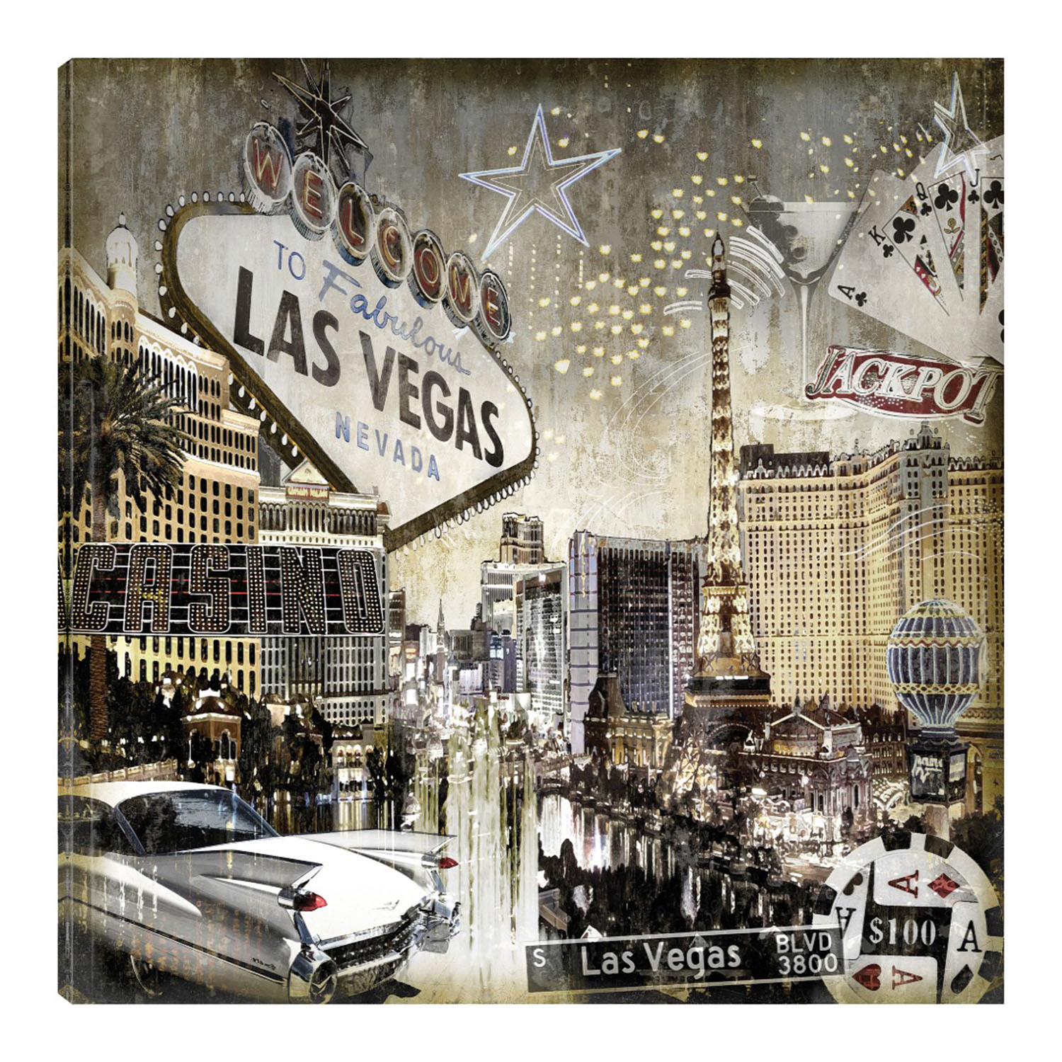 Foto 2 pulgar | Cuadro Decorativo Fine Art Tj Las Vegas Dylan Matthews Arte Ciudades Impresión en Lienzo