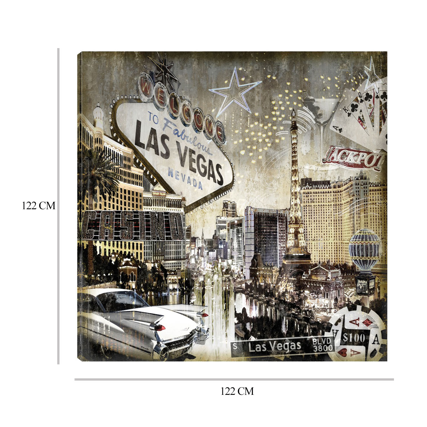 Foto 7 pulgar | Cuadro Decorativo Fine Art Tj Las Vegas Dylan Matthews Arte Ciudades Impresión en Lienzo