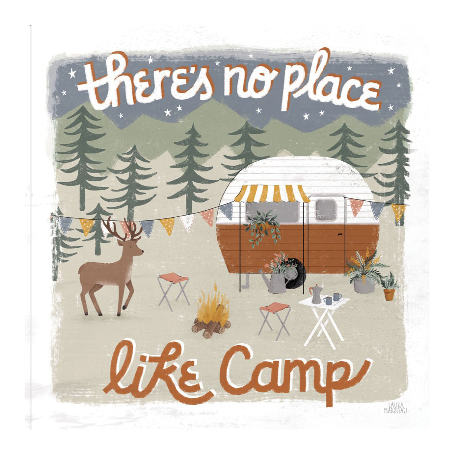 Cuadro Decorativo - Glamping Ii -  Fine Art Tj - Laura Marshall  - Arte Moderno - Impresión En Lienzo