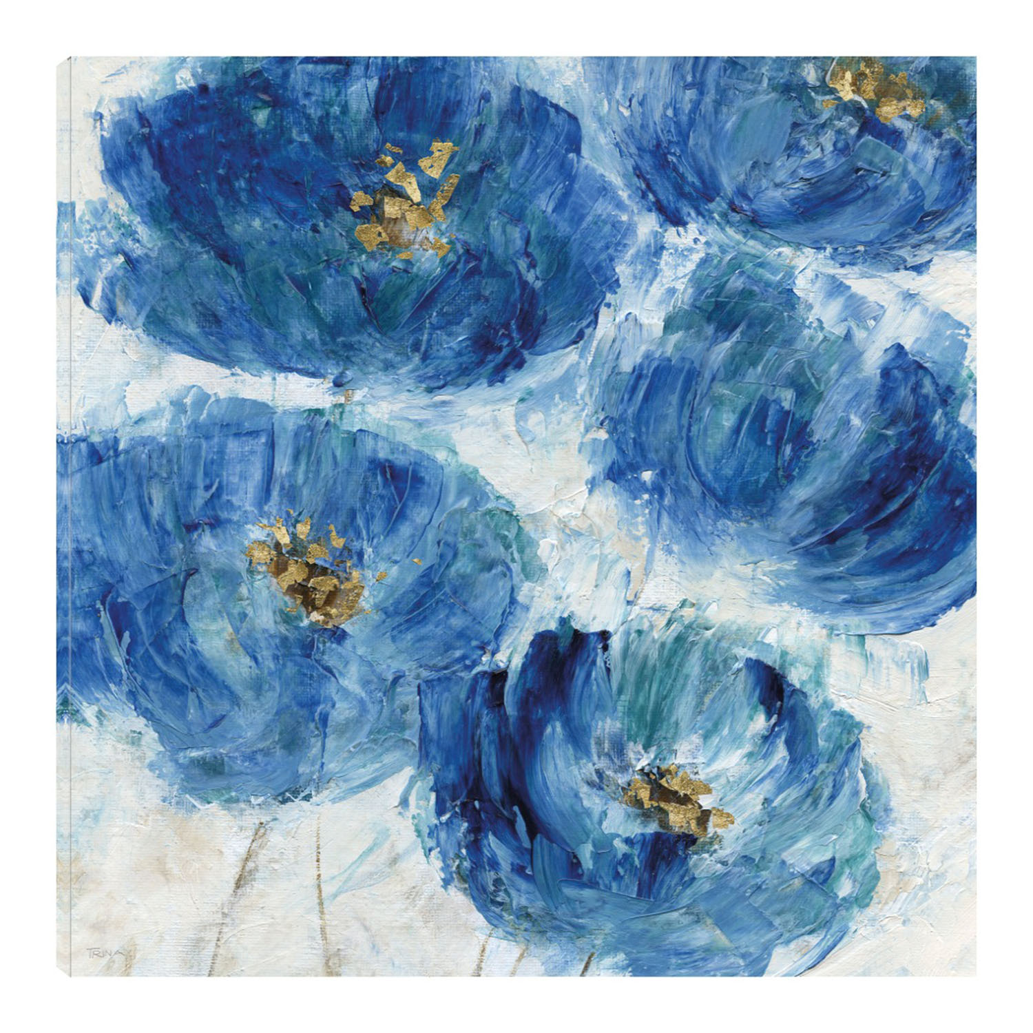 Cuadro Decorativo - Mancha Floral Azul - Katrina Craven - Arte Floral - Impresión En Lienzo - Fine Art Tj