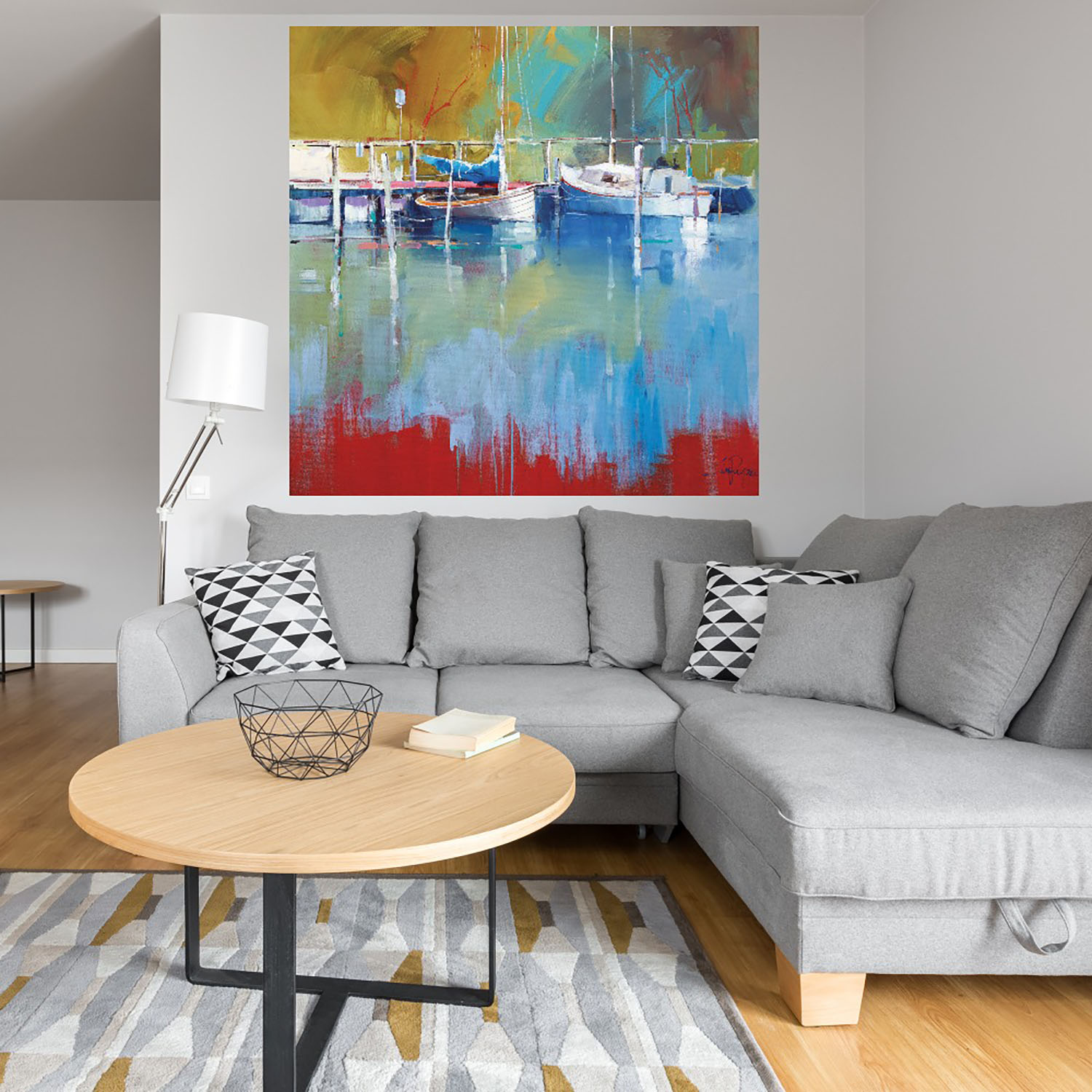 Foto 4 | Cuadro Decorativo Fine Art TJ 'Mástiles en Metung' de Craig Trewin Penny 82 x82 cm