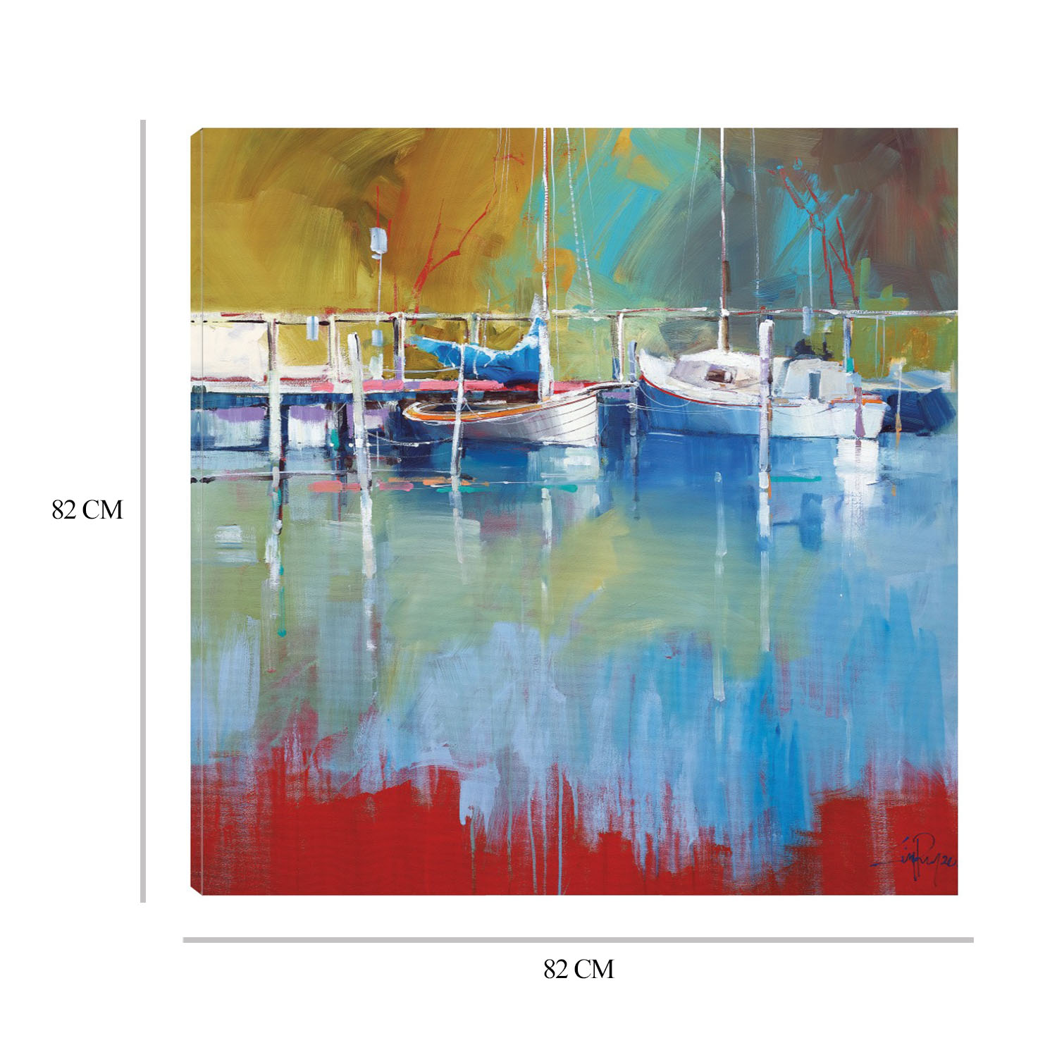 Foto 6 | Cuadro Decorativo Fine Art TJ 'Mástiles en Metung' de Craig Trewin Penny 82 x82 cm