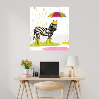 Foto 2 | Cuadro Decorativo - Gotas De Lluvia Safari Cebra - Hugo Edwins - Arte Moderno - Impresión En Lienzo - Fine Art Tj