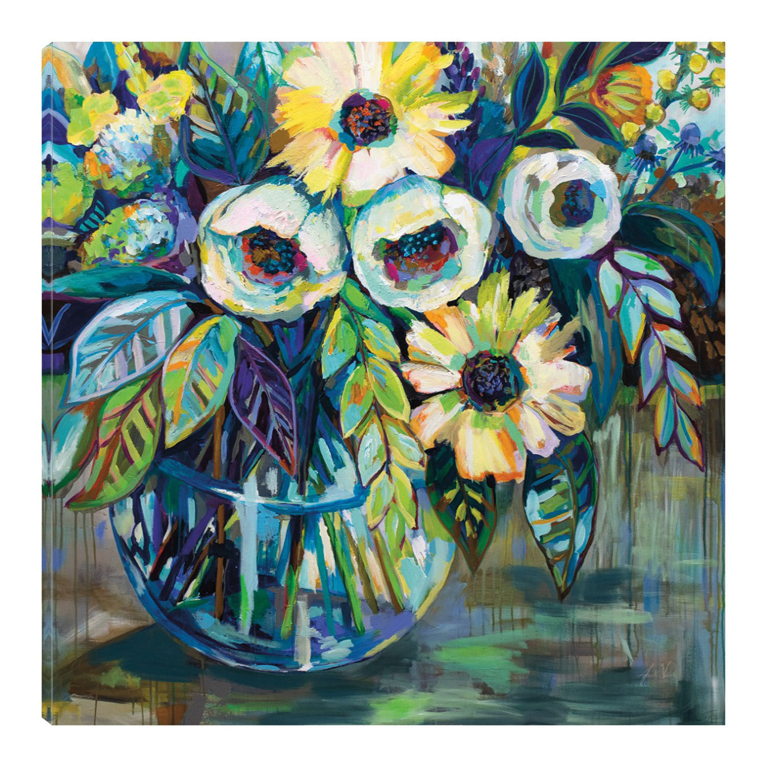 Cuadro Decorativo Fine Art Tj Luz Azul Jeanette Vertentes Arte Floral Impresión en Lienzo