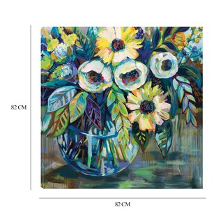 Foto 6 | Cuadro Decorativo Fine Art Tj Luz Azul Jeanette Vertentes Arte Floral Impresión en Lienzo