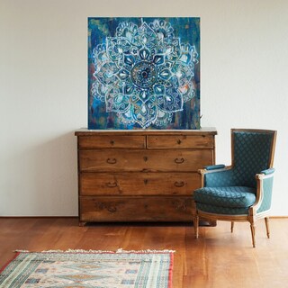 Foto 2 | Cuadro Decorativo - Mandala En Azul Ii - Danhui Nai - Arte Abstracto - Impresión En Lienzo - Fine Art Tj