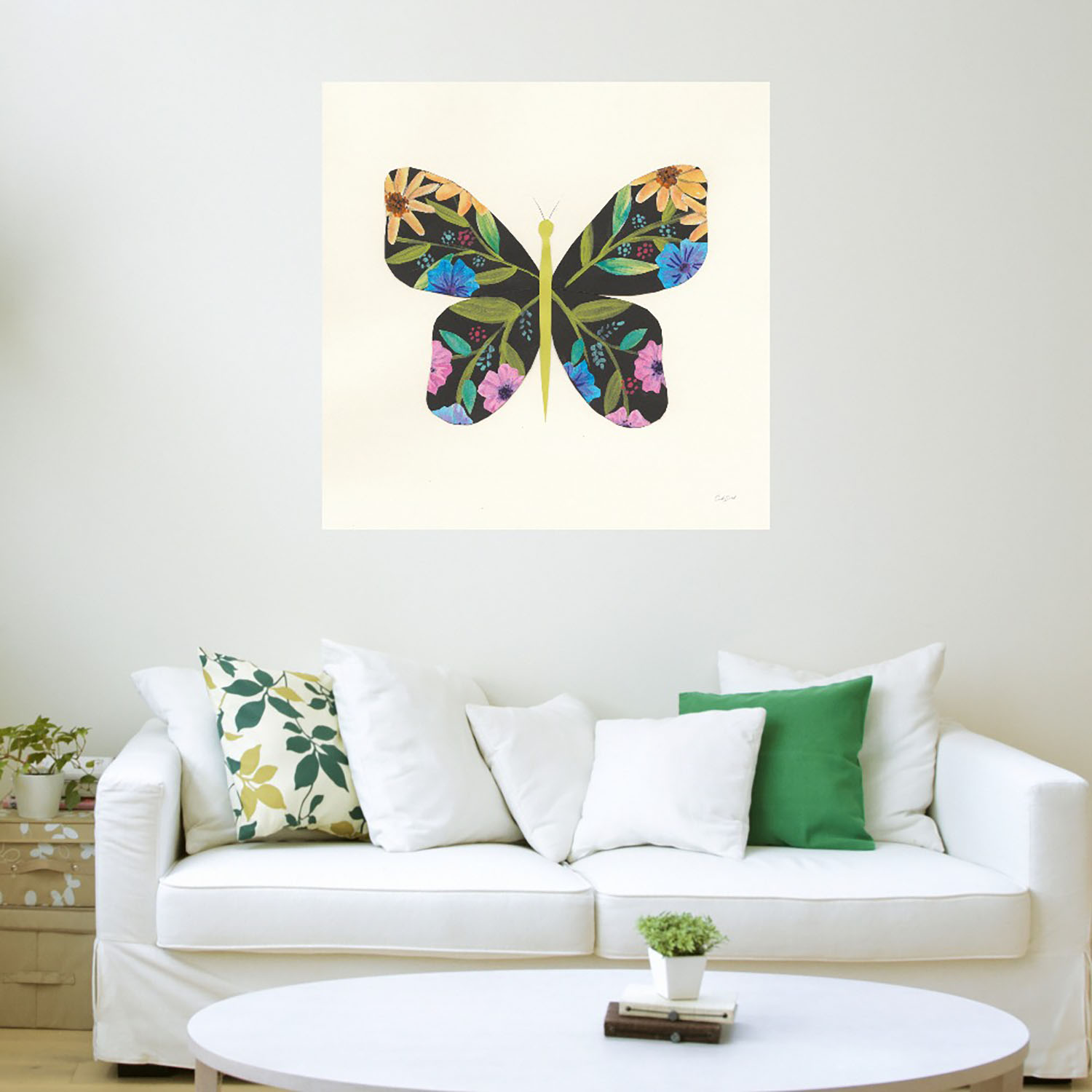 Foto 3 | Cuadro Decorativo Fine Art TJ 'Jardín de Mariposa I' de Courtney Prahl 56 x 56 cm