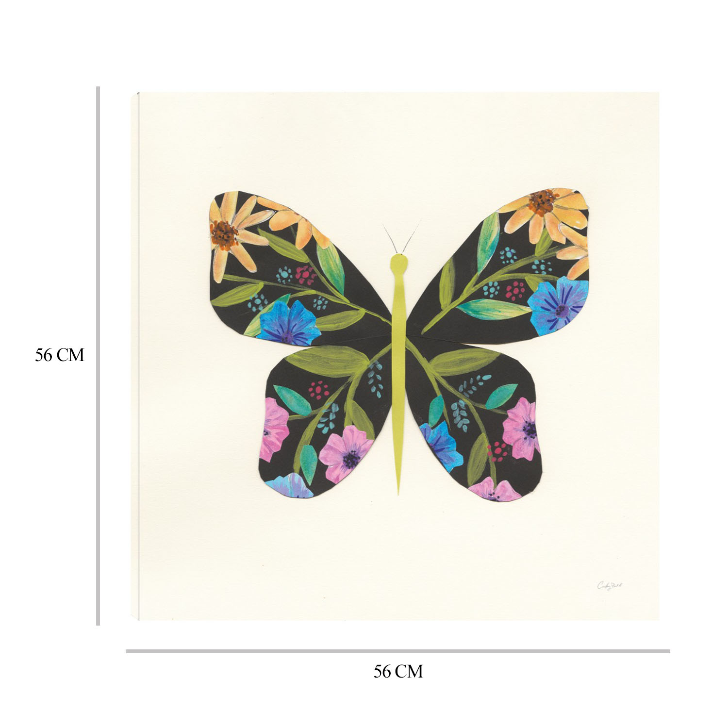 Foto 6 | Cuadro Decorativo Fine Art TJ 'Jardín de Mariposa I' de Courtney Prahl 56 x 56 cm