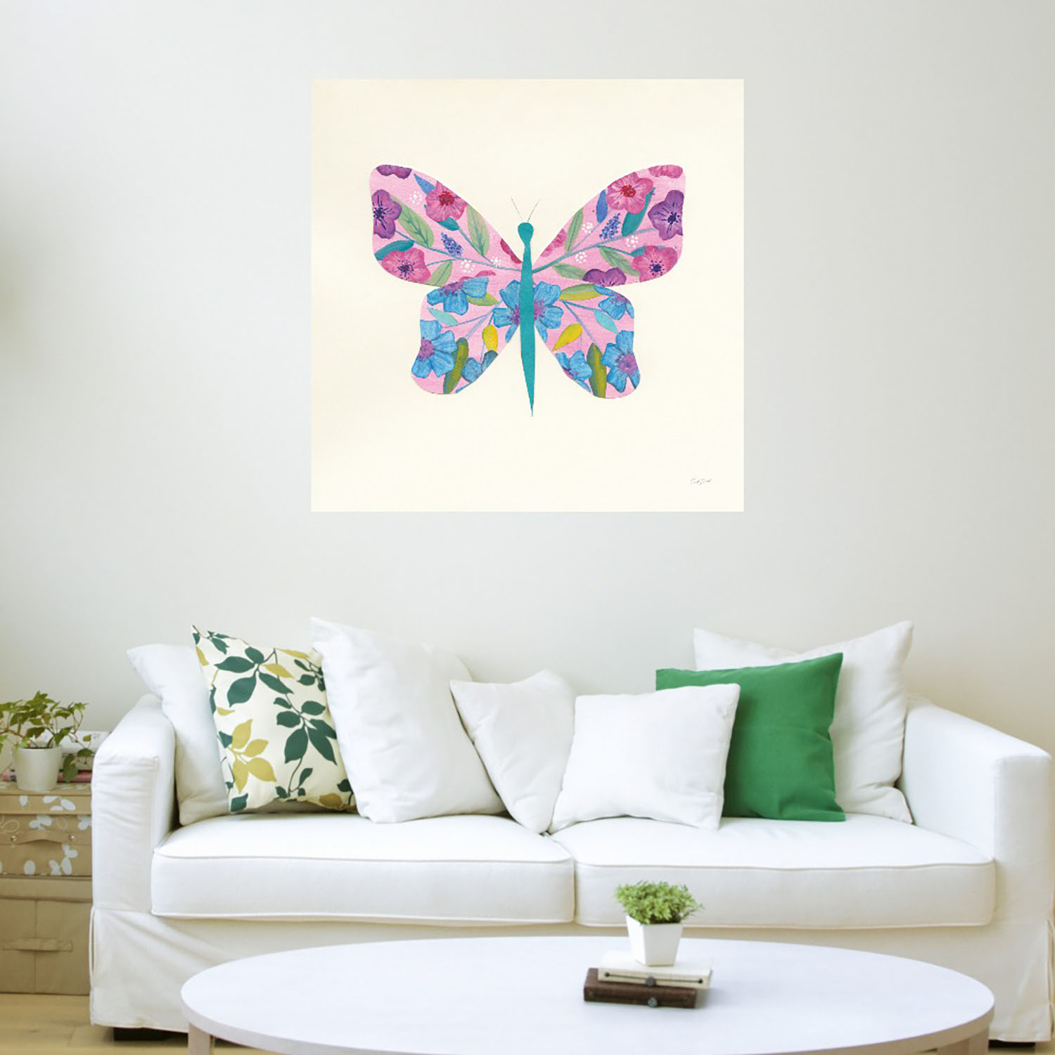 Foto 3 | Cuadro Decorativo Fine Art TJ 'Jardín de Mariposa II' de Courtney Prahl 94 x 94 cm