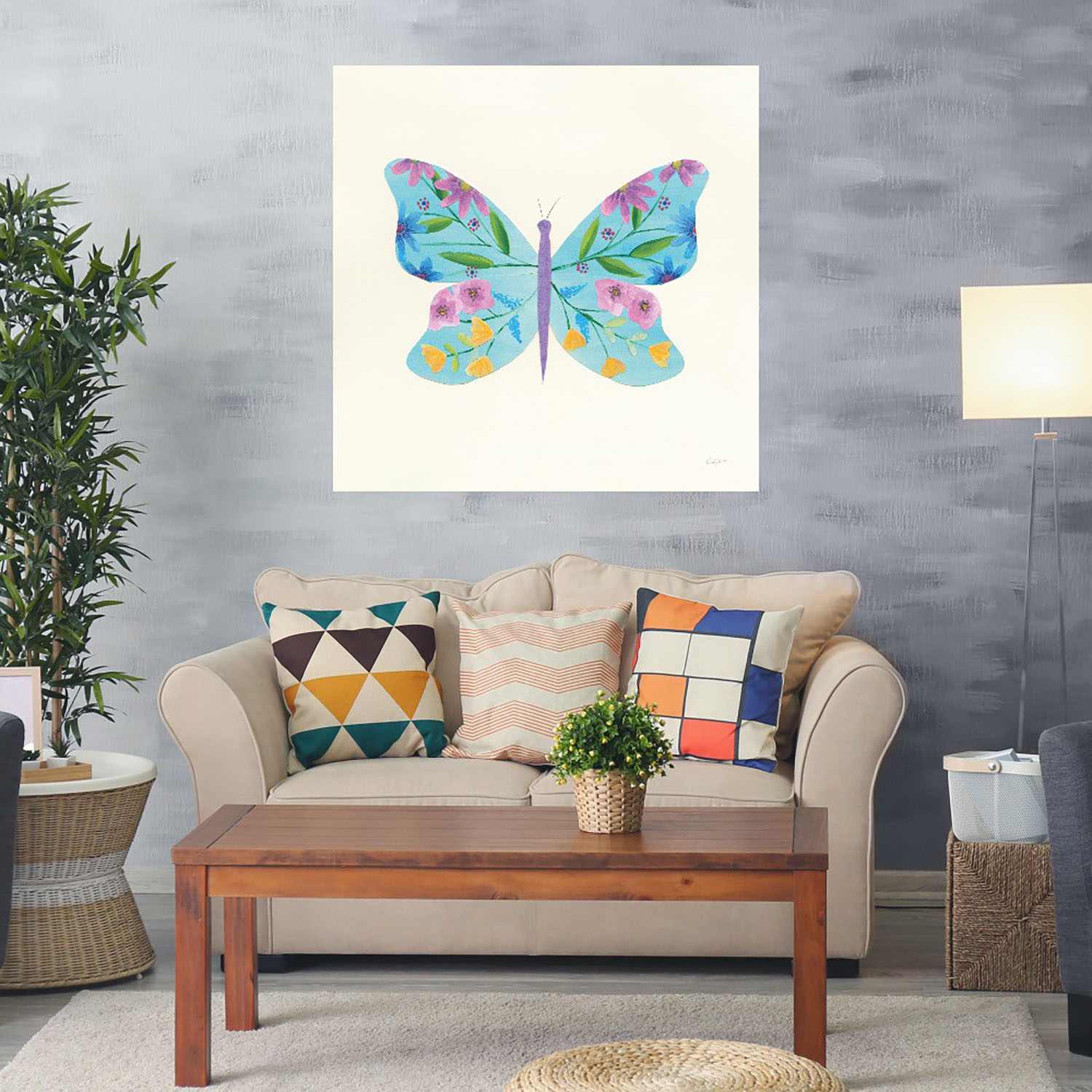 Foto 2 | Cuadro Decorativo Fine Art Tj Jardín De Mariposa Iv
