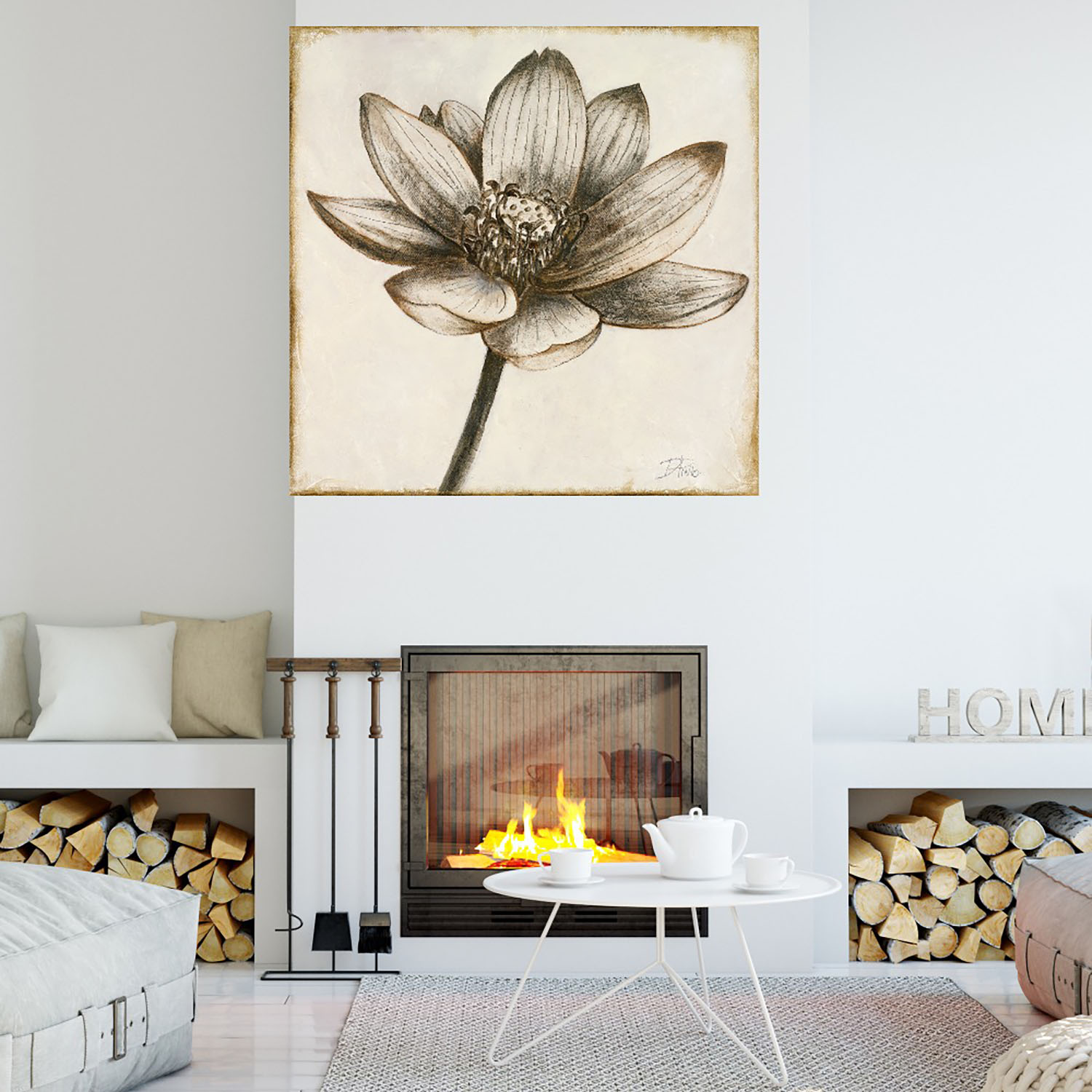 Foto 4 | Cuadro Decorativo - Loto En Sepia Ii - Patricia Pinto  - Arte Floral - Impresión En Lienzo - Fine Art Tj