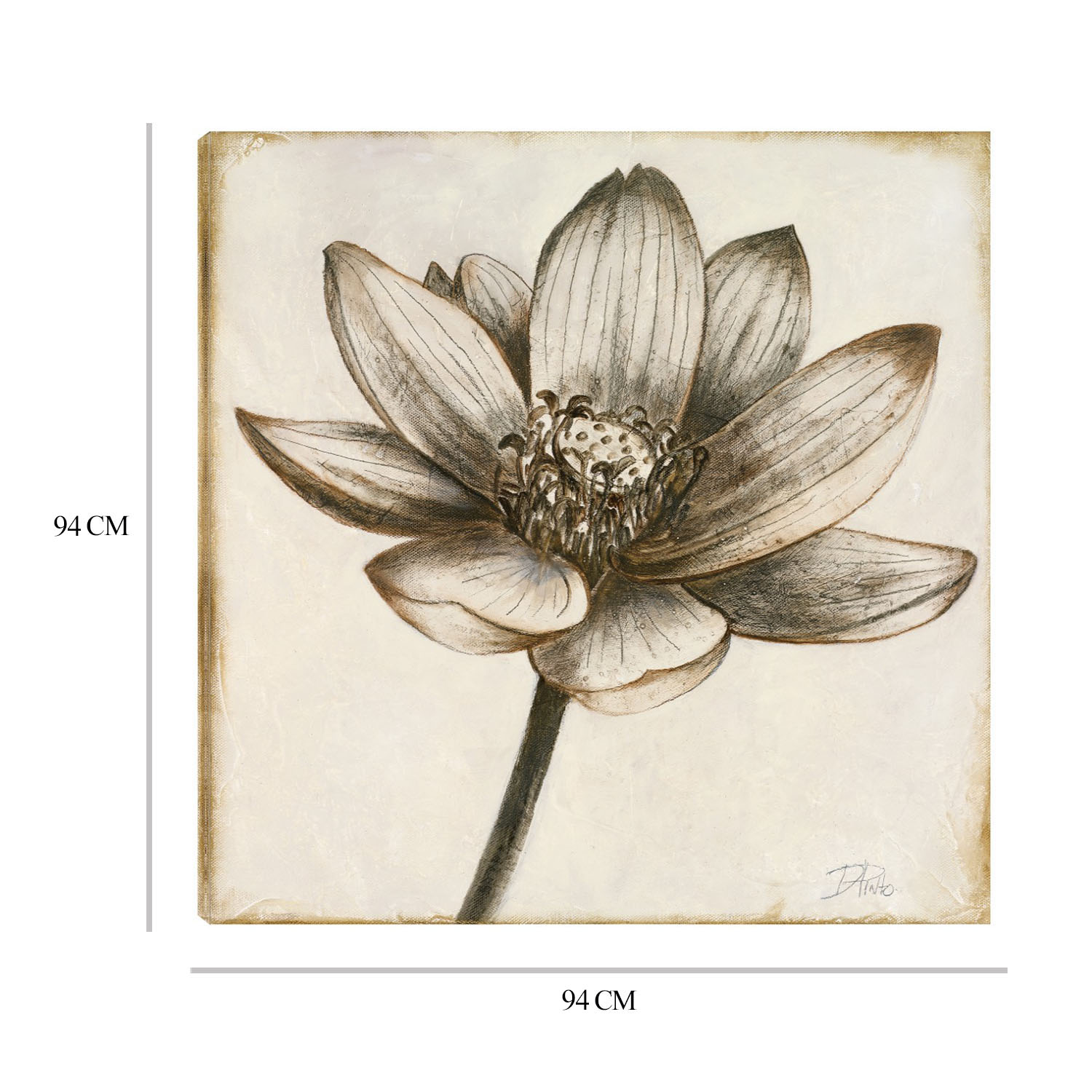Foto 7 pulgar | Cuadro Decorativo - Loto En Sepia Ii - Patricia Pinto  - Arte Floral - Impresión En Lienzo - Fine Art Tj