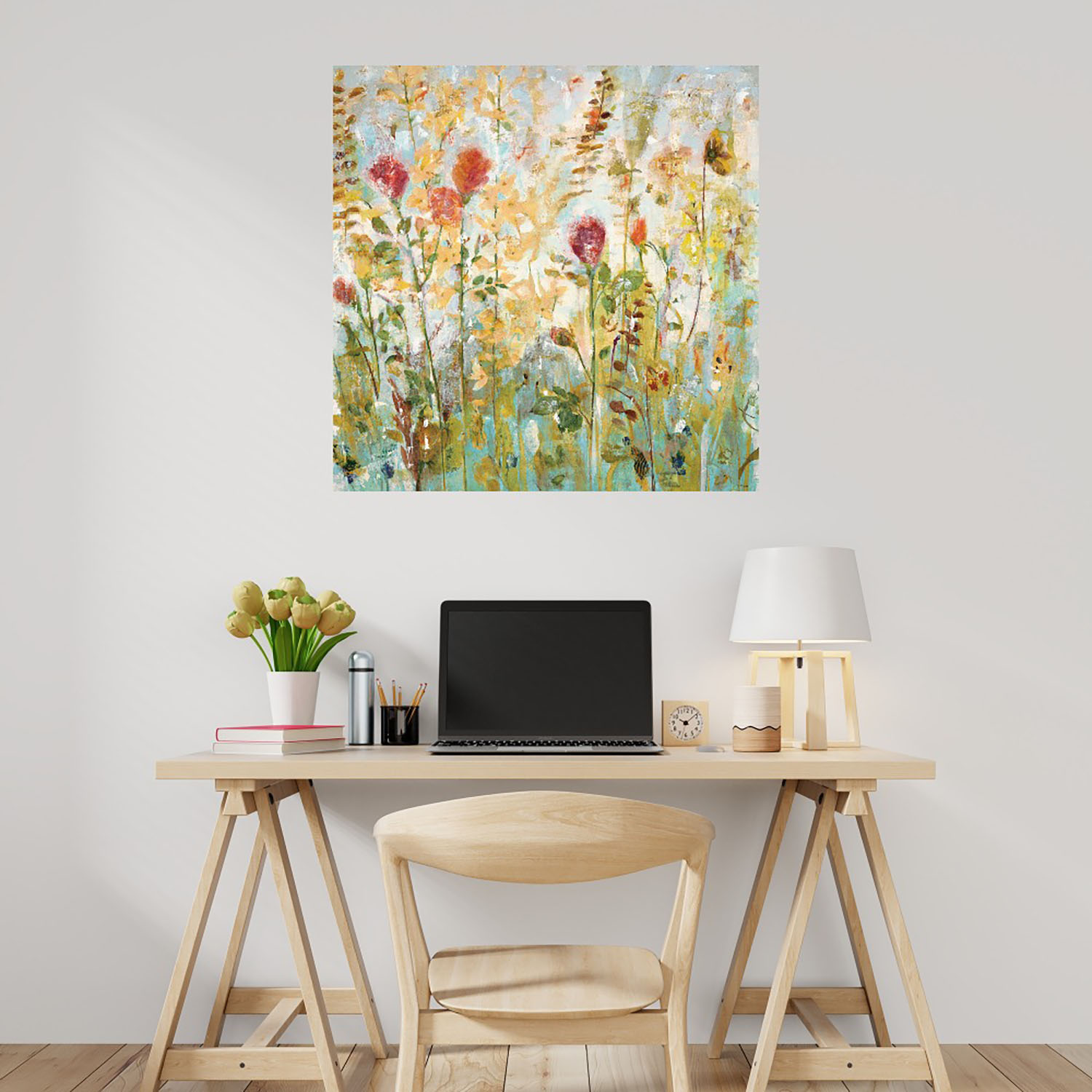 Foto 2 | Cuadro Decorativo Fine Art TJ 'Jardín de Flores Salvaje' de Jill Martin 82 x82 cm