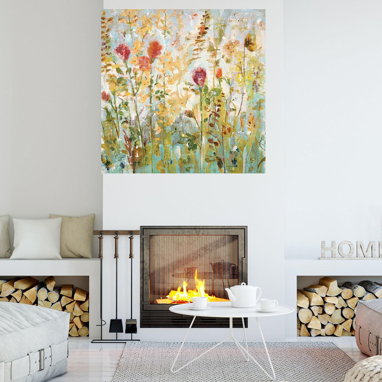 Foto 4 | Cuadro Decorativo Fine Art TJ 'Jardín de Flores Salvaje' de Jill Martin 82 x82 cm