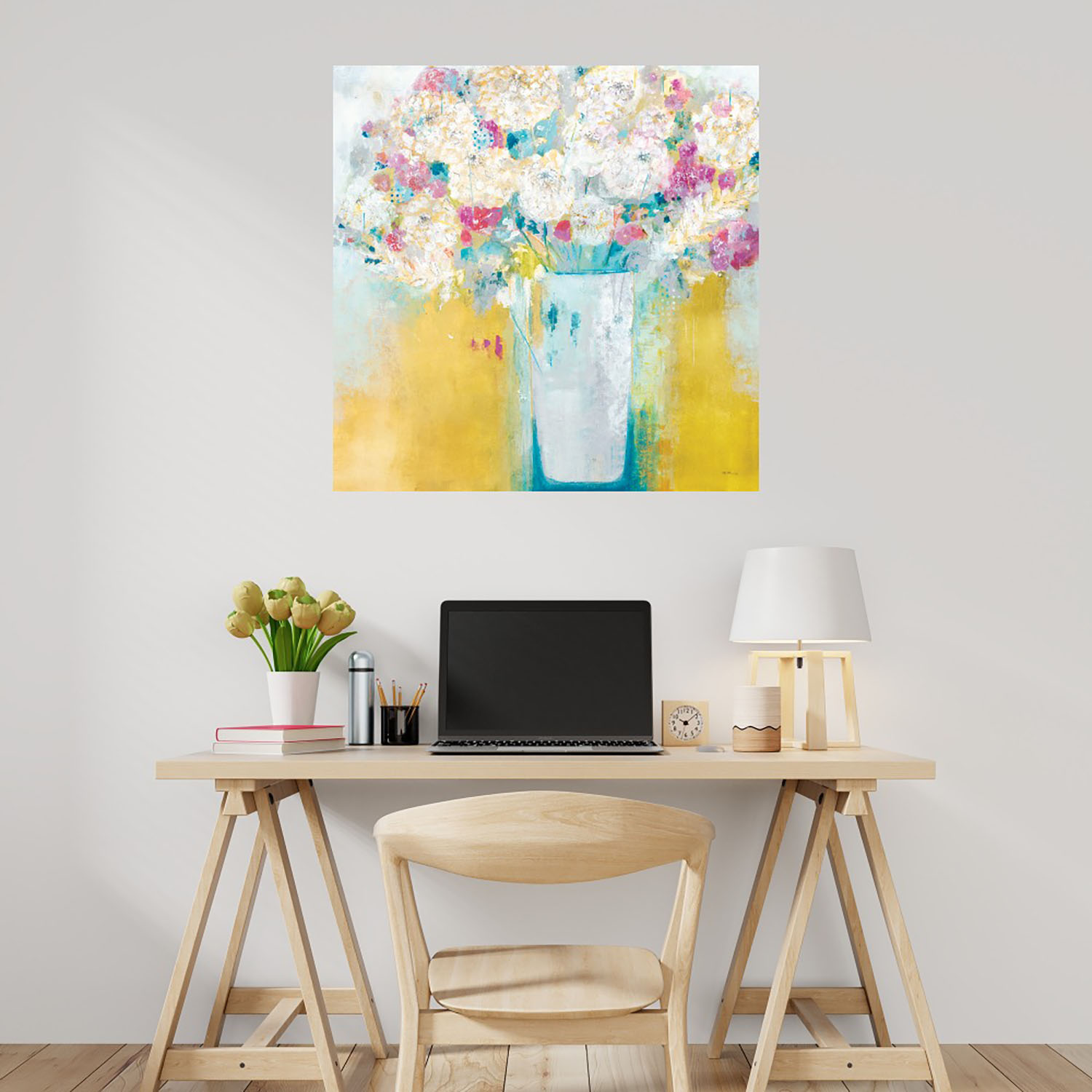 Foto 2 | Cuadro Decorativo Fine Art TJ 'Flores de la Mañana' de Jill Martin 94 x 94 cm