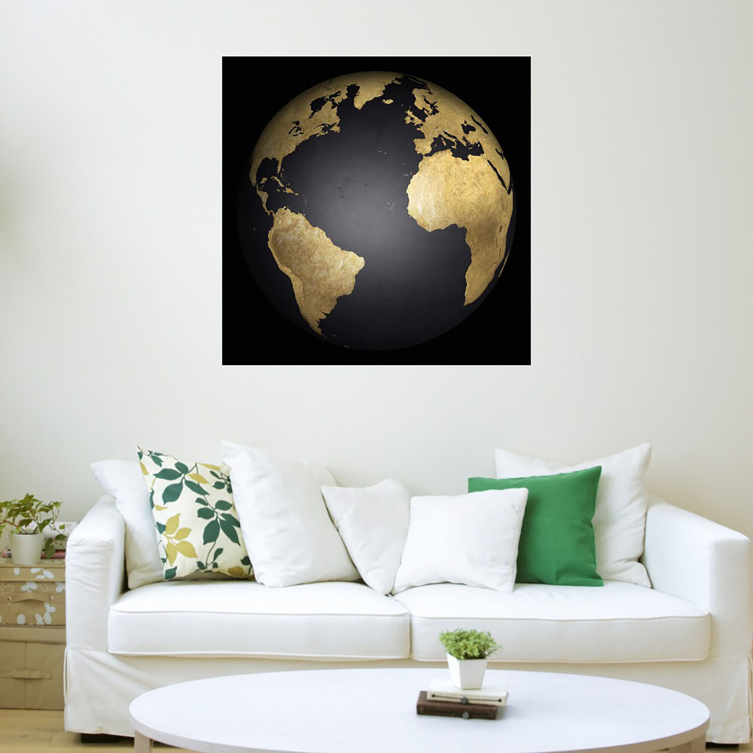 Foto 4 pulgar | Cuadro Decorativo Fine Art Tj Globo Terráqueo Dorado y Negro Belle Maison