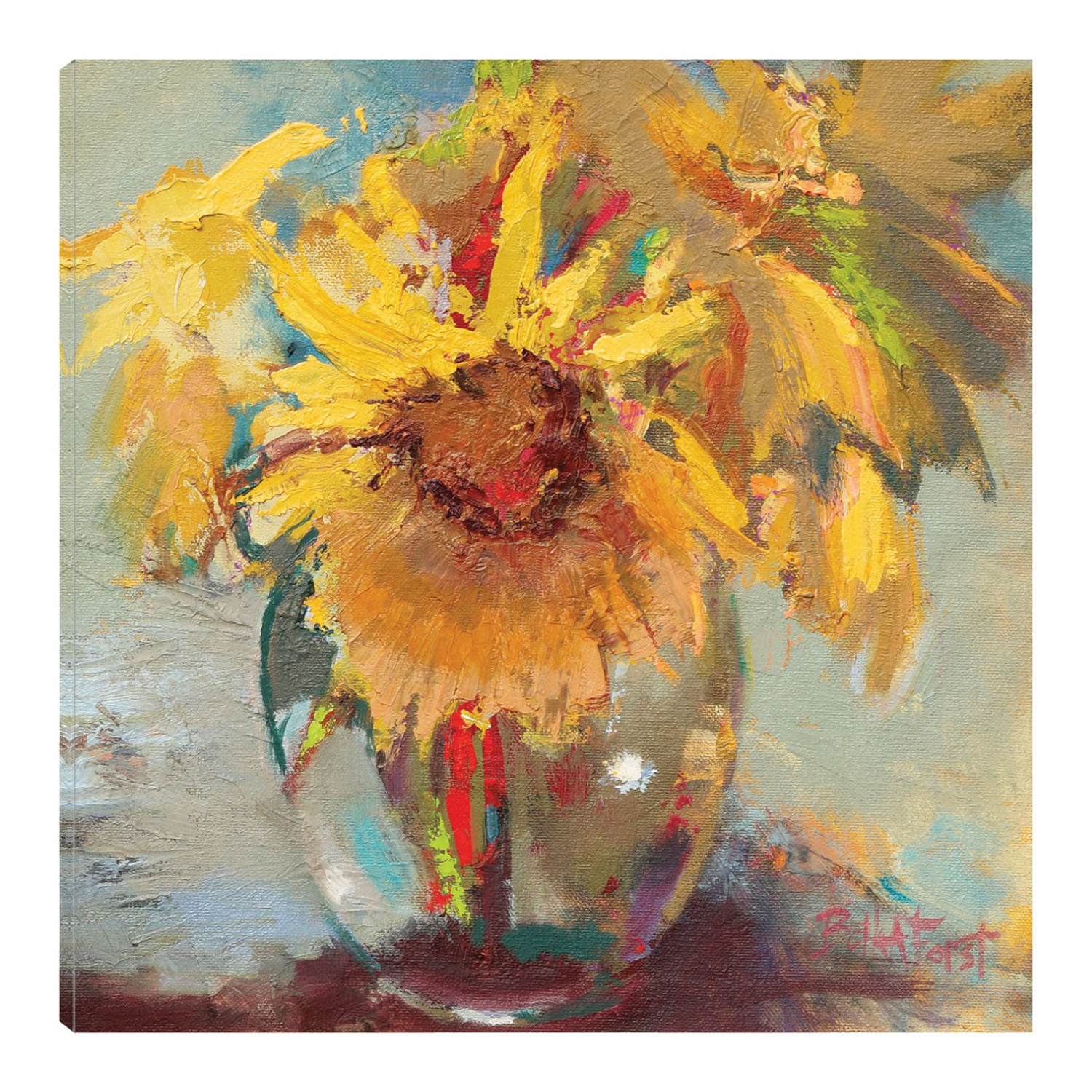 Cuadro Decorativo - Girasoles En Agua - Beth Forst  - Arte Moderno - Impresión En Lienzo - Fine Art Tj