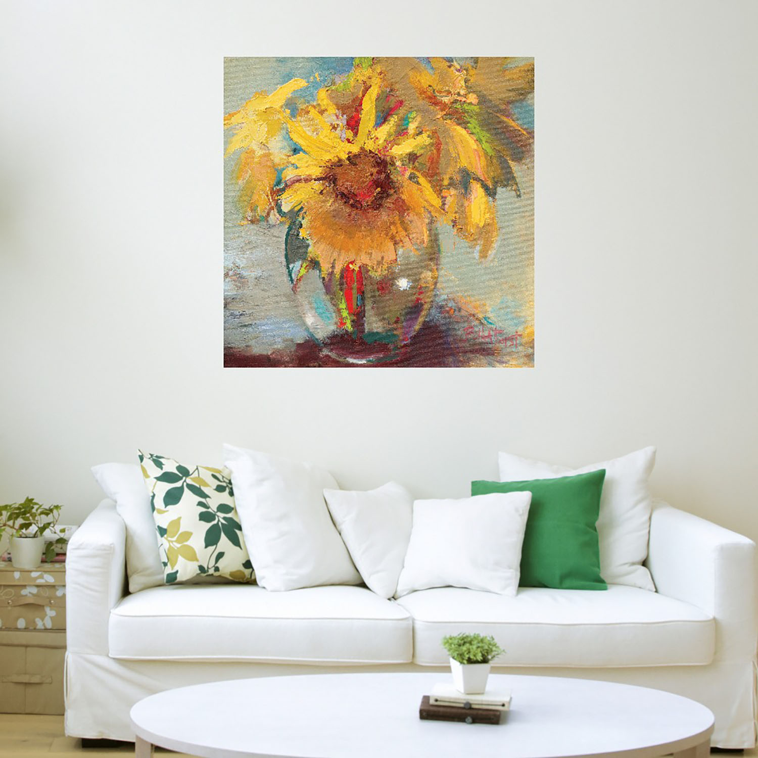 Foto 4 pulgar | Cuadro Decorativo - Girasoles En Agua - Beth Forst  - Arte Moderno - Impresión En Lienzo - Fine Art Tj