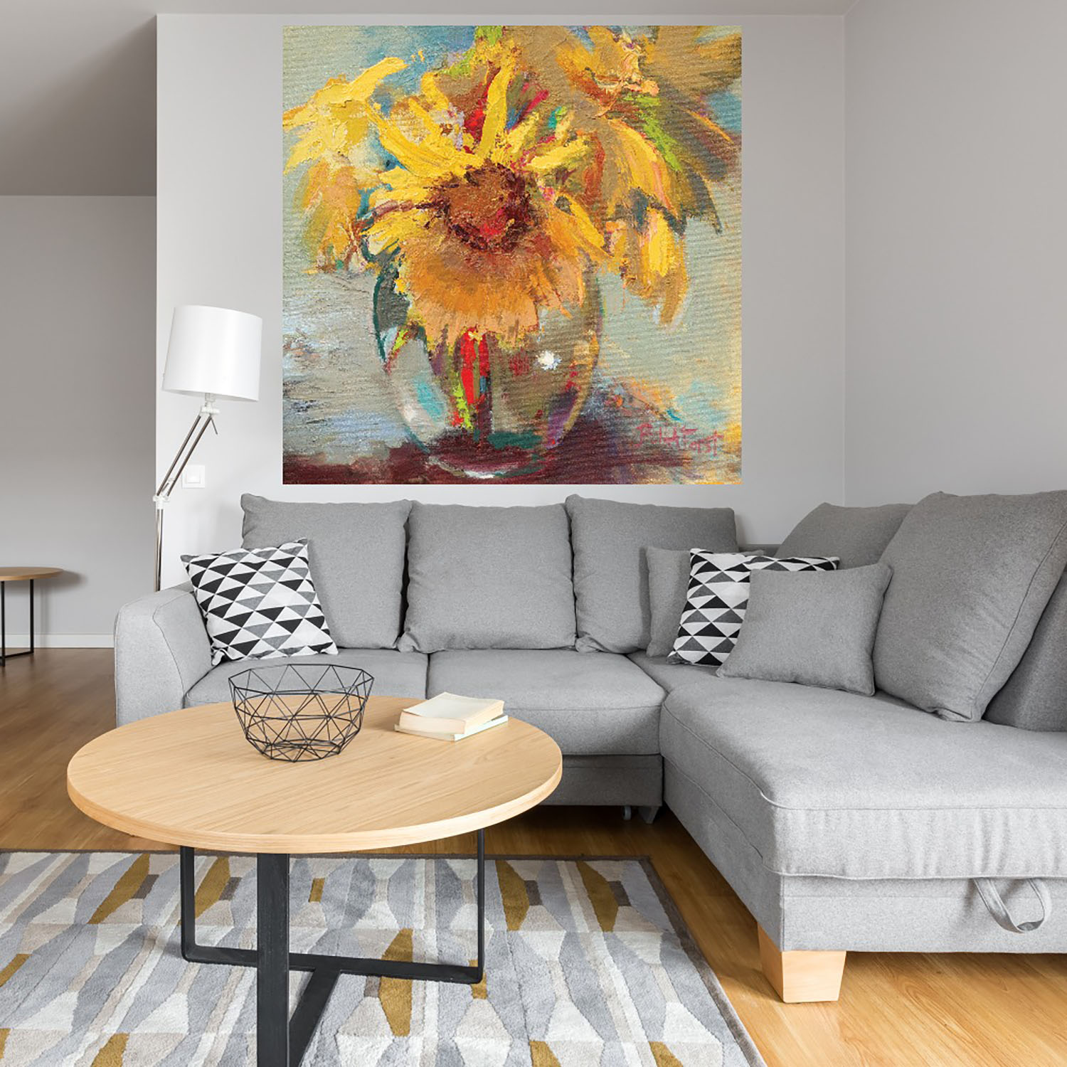 Foto 4 | Cuadro Decorativo - Girasoles En Agua - Beth Forst  - Arte Moderno - Impresión En Lienzo - Fine Art Tj