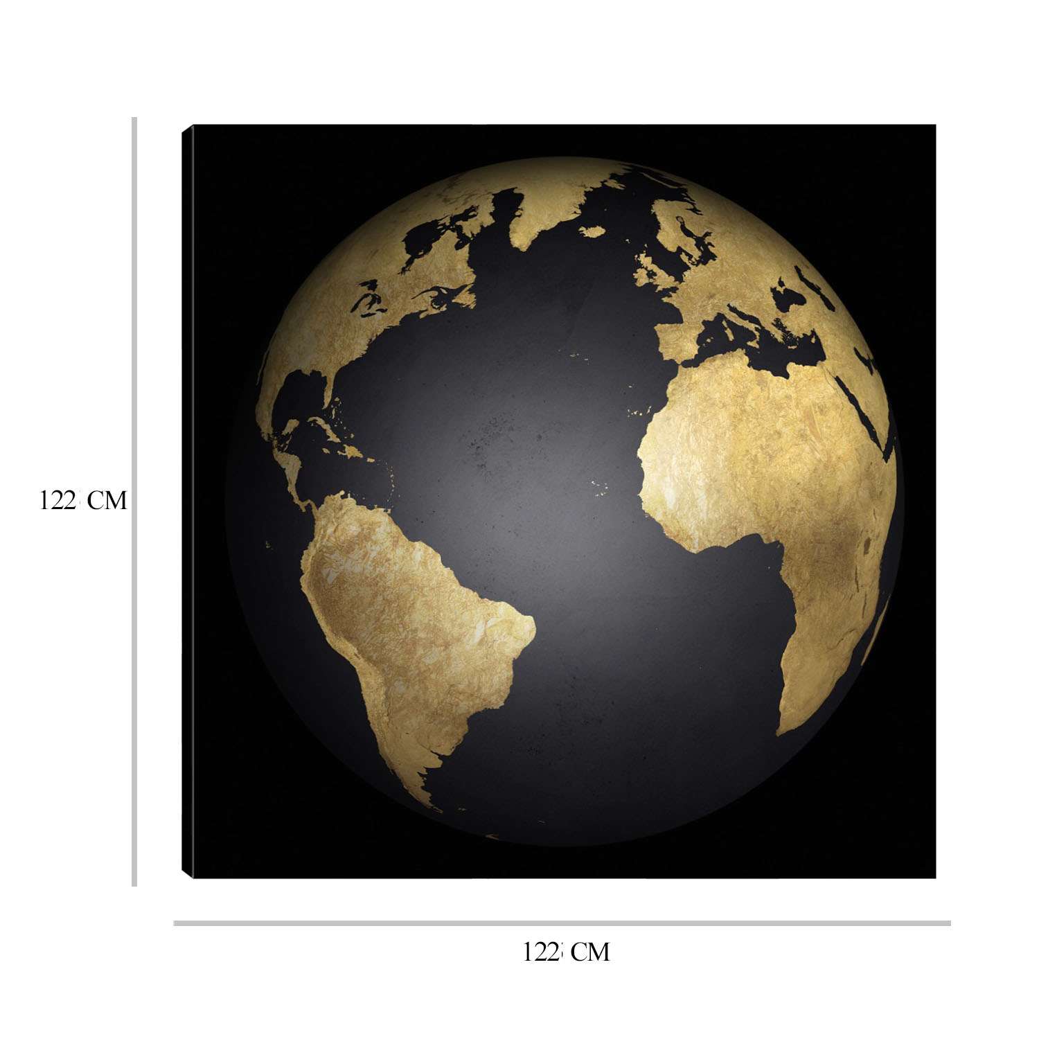 Foto 6 | Cuadro Decorativo - Globo Terraqueo Dorado Y Negro - Belle Maison  - Arte Moderno - Impresión En Lienzo - Fine Art Tj