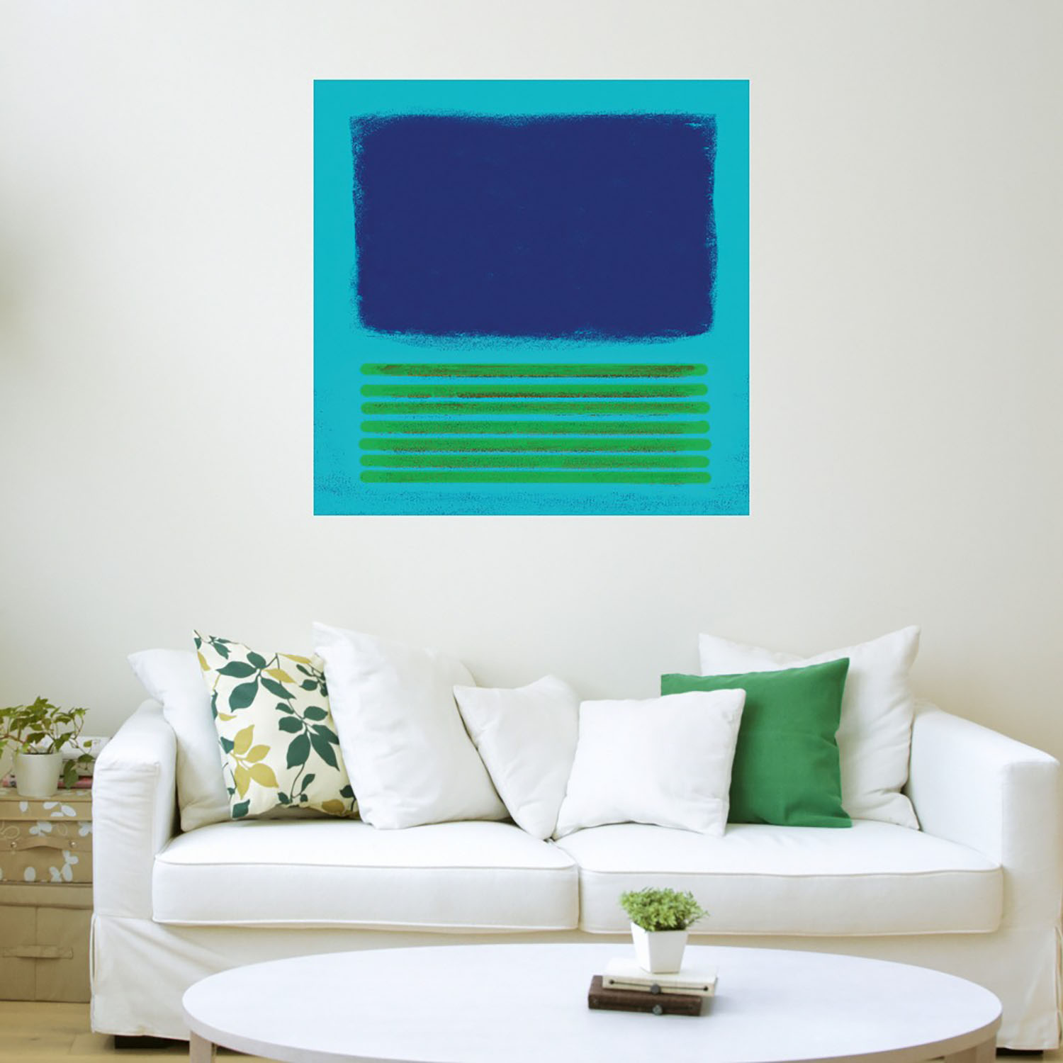 Foto 4 pulgar | Cuadro Decorativo - Metamorfosis Verde Azulado - Patricia Pinto  - Arte Abstracto - Impresión En Lienzo - Fine Art Tj
