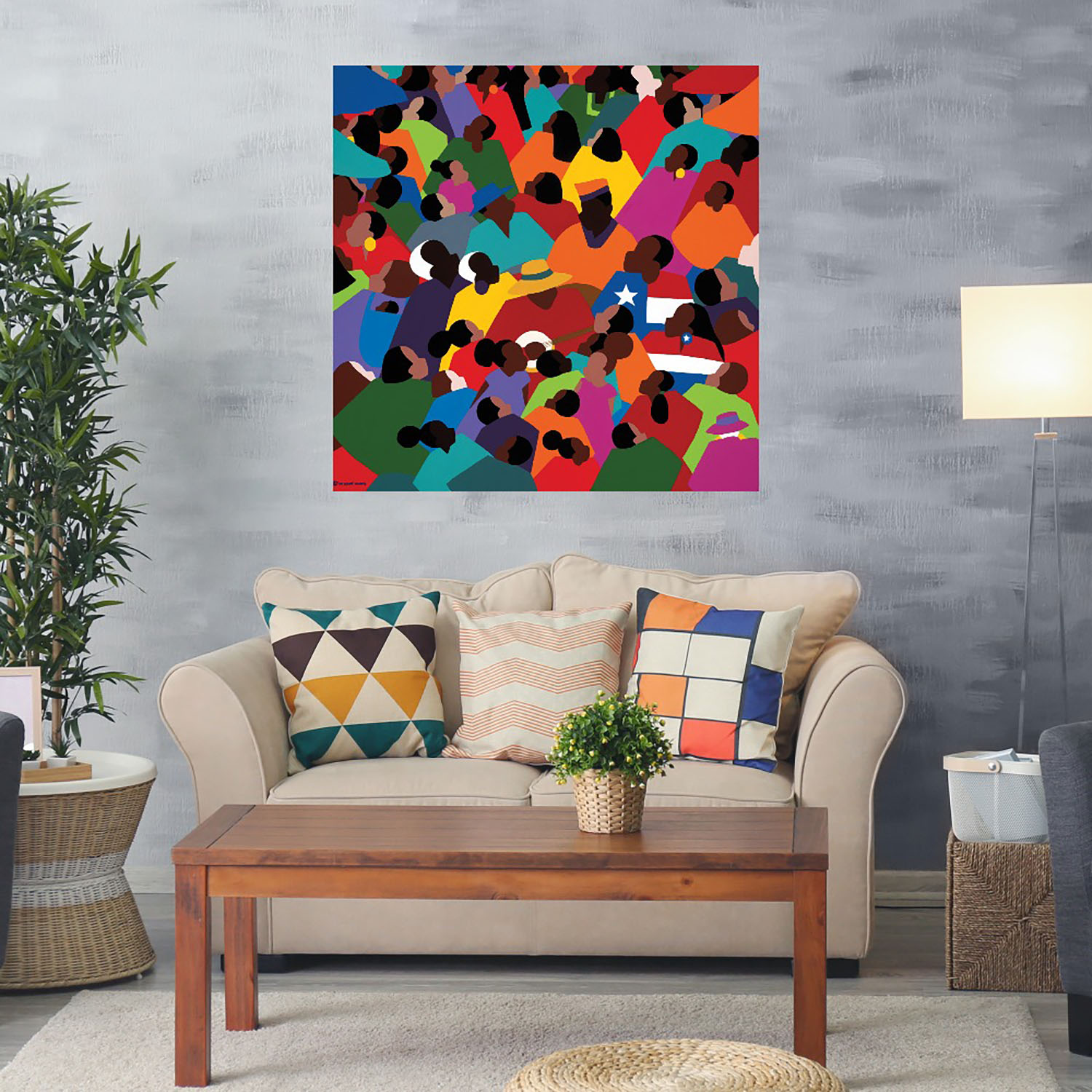 Foto 3 pulgar | Cuadro Decorativo Fine Art TJ 'Juneteenth' de Synthia Saint James 56 x 56 cm