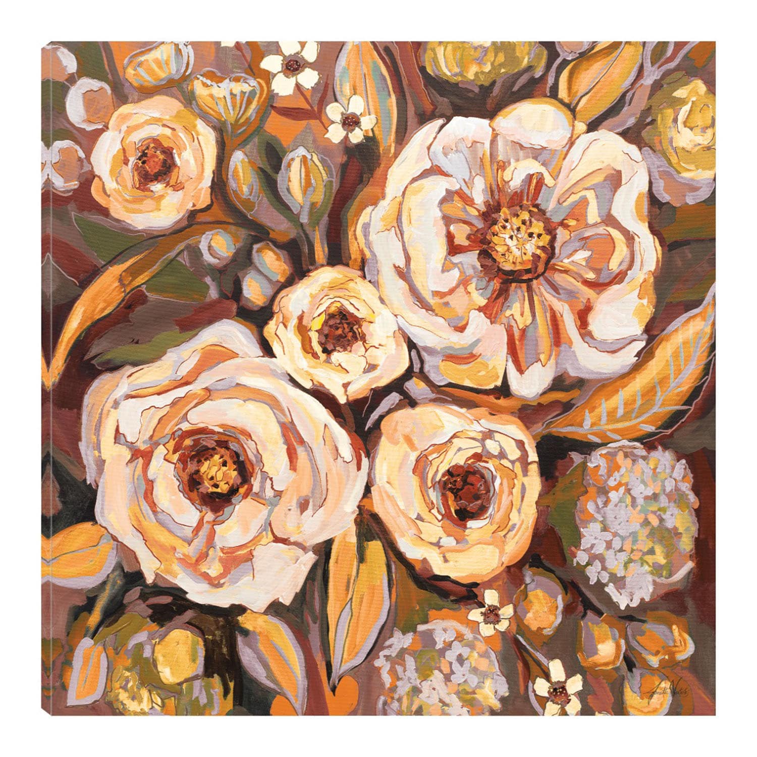 Cuadro Decorativo - Flores Otoñales - Jeanette Vertentes  - Arte Moderno - Impresión En Lienzo - Fine Art Tj $2,669