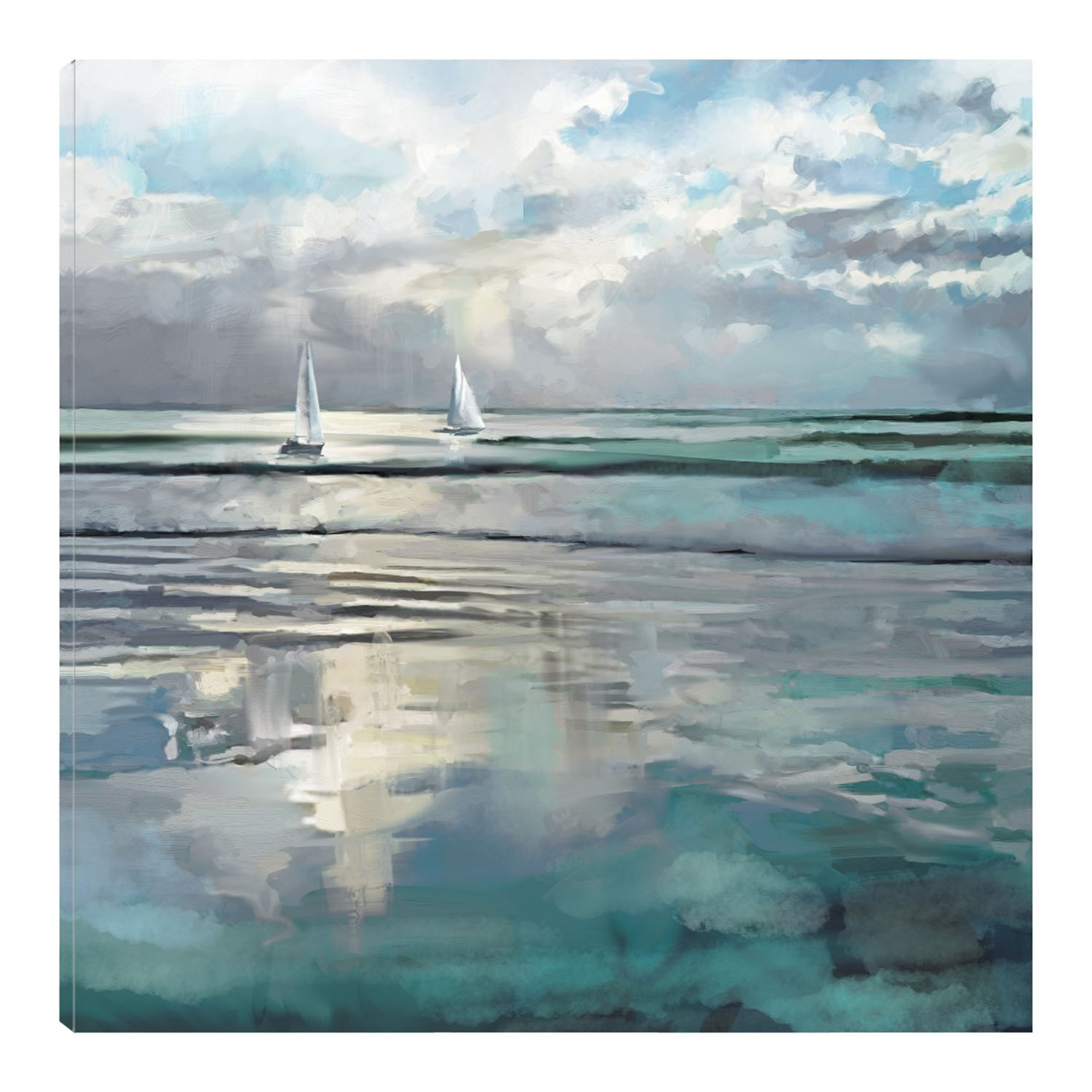 Foto 1 | Cuadro Decorativo Fine Art TJ 'Mares Índigo - Studio Arts 122 x 122 cm