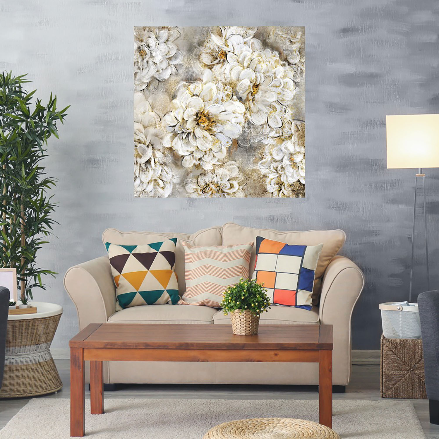Foto 2 | Cuadro Decorativo Fine Art TJ 'Flores Festivas II' de Studio Arts 82 x82 cm