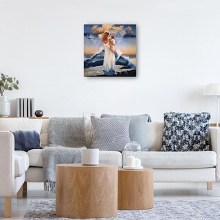 Foto 4 | Cuadro Decorativo - Mujer En Roca Y Alas - John Rowe - Arte Moderno - Impresión En Lienzo - Fine Art Tj