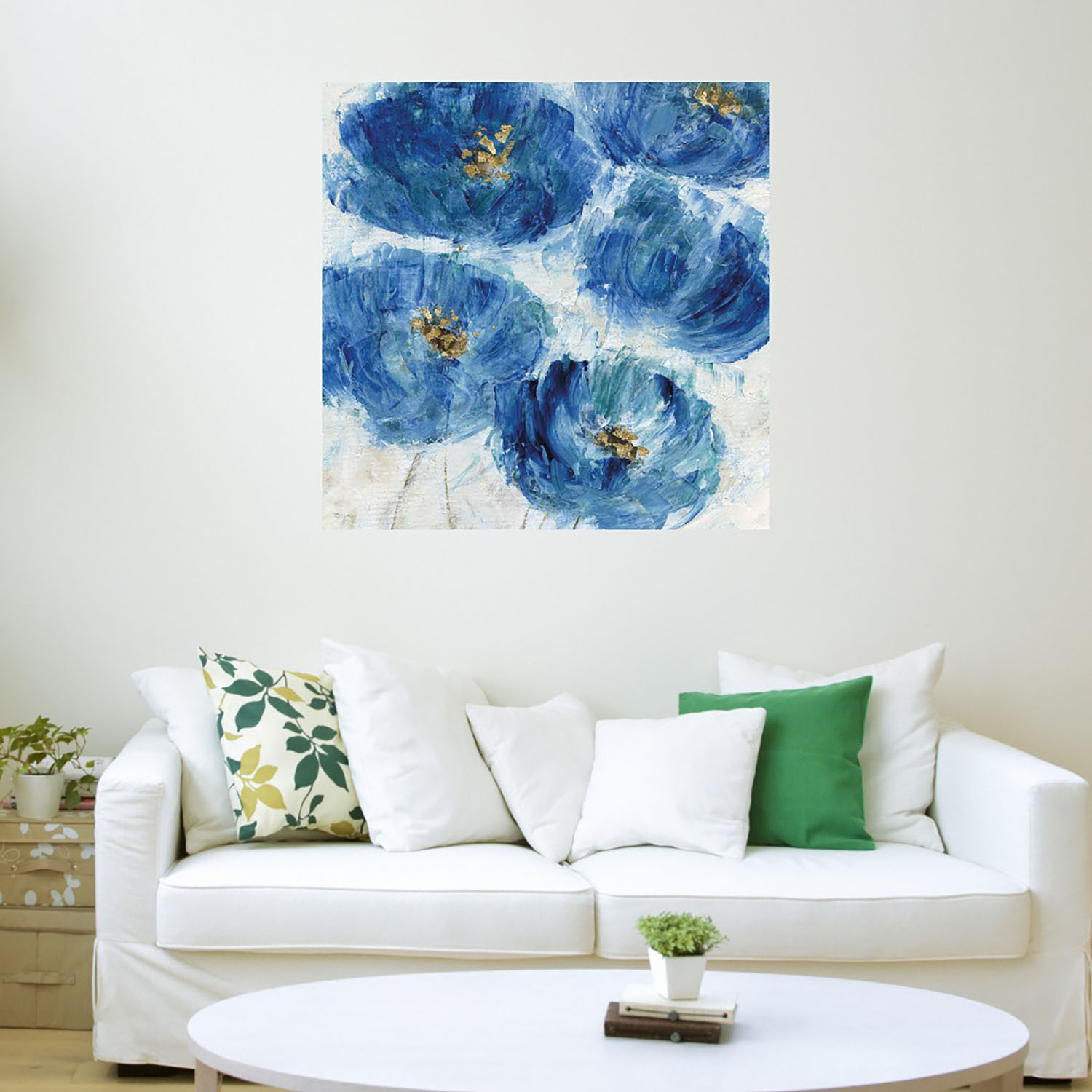 Foto 4 pulgar | Cuadro Decorativo Fine Art Tj Mancha Floral Azul Katrina Craven
