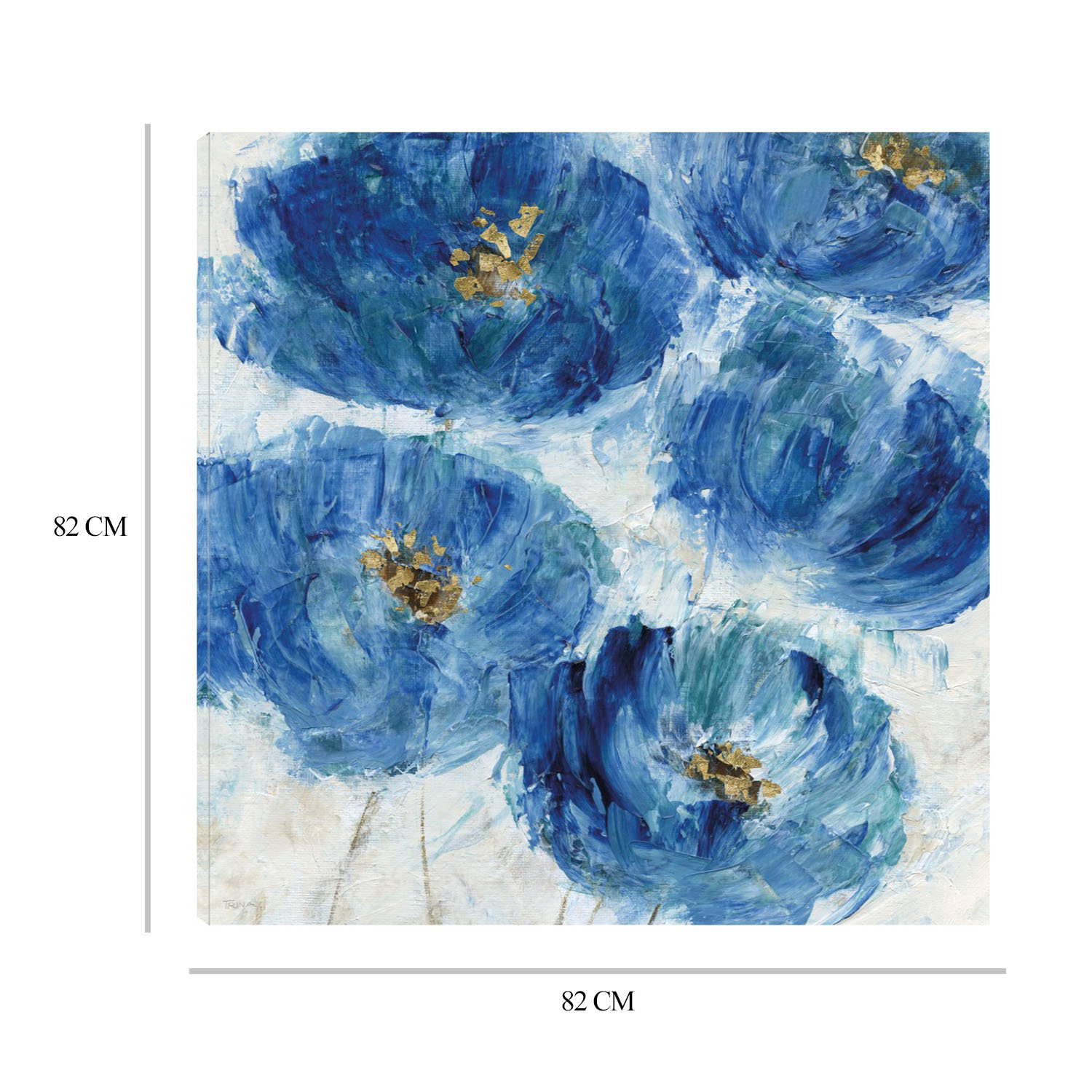 Foto 7 pulgar | Cuadro Decorativo Fine Art Tj Mancha Floral Azul Katrina Craven