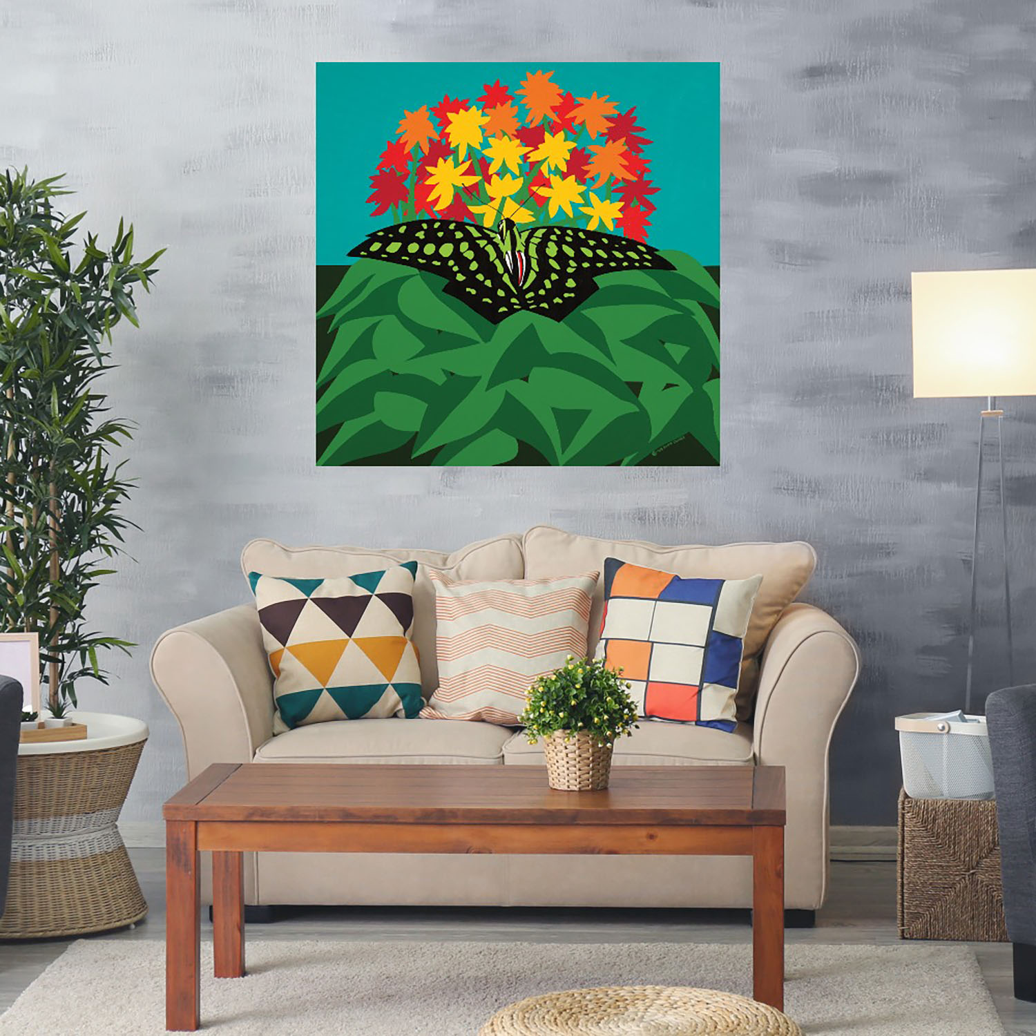 Foto 2 | Cuadro Decorativo Fine Art Tj Mariposa con Flores Synthia Saint James