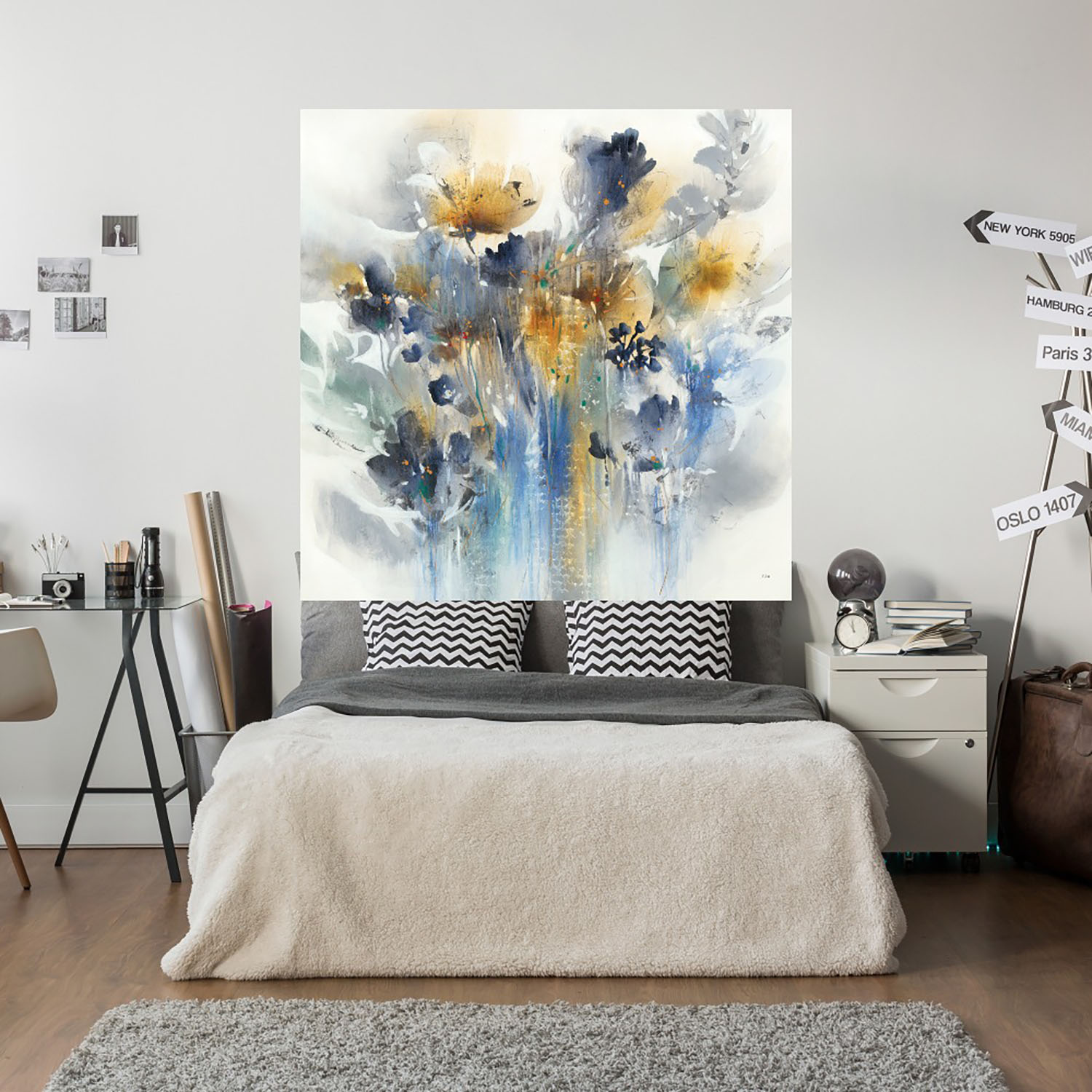 Foto 5 | Cuadro Decorativo - Índigo Botánico - K. Nari  - Arte Moderno - Impresión En Lienzo - Fine Art Tj