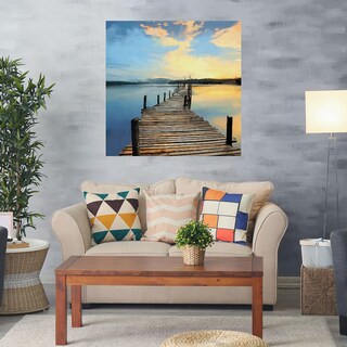 Foto 2 | Cuadro Decorativo - Muelle Del Atardecer - Studio Arts - Arte Paisaje - Impresión En Lienzo - Fine Art Tj