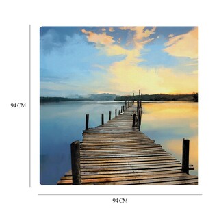 Foto 6 | Cuadro Decorativo - Muelle Del Atardecer - Studio Arts - Arte Paisaje - Impresión En Lienzo - Fine Art Tj
