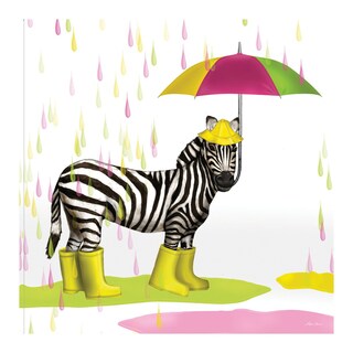 Foto 1 | Cuadro Decorativo Fine Art Tj Gotas de Lluvia Safari Cebra Hugo Edwins Arte Moderno Impresión en Lienzo