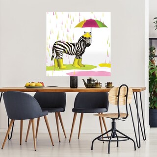 Foto 3 | Cuadro Decorativo Fine Art Tj Gotas de Lluvia Safari Cebra Hugo Edwins Arte Moderno Impresión en Lienzo