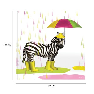 Foto 6 | Cuadro Decorativo Fine Art Tj Gotas de Lluvia Safari Cebra Hugo Edwins Arte Moderno Impresión en Lienzo